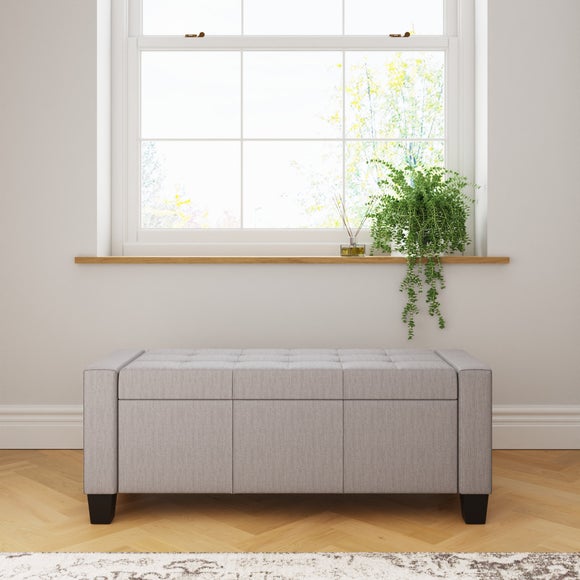 Verona Upholstered Ottoman, Grey