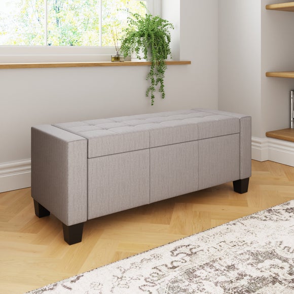 Verona Upholstered Ottoman, Grey