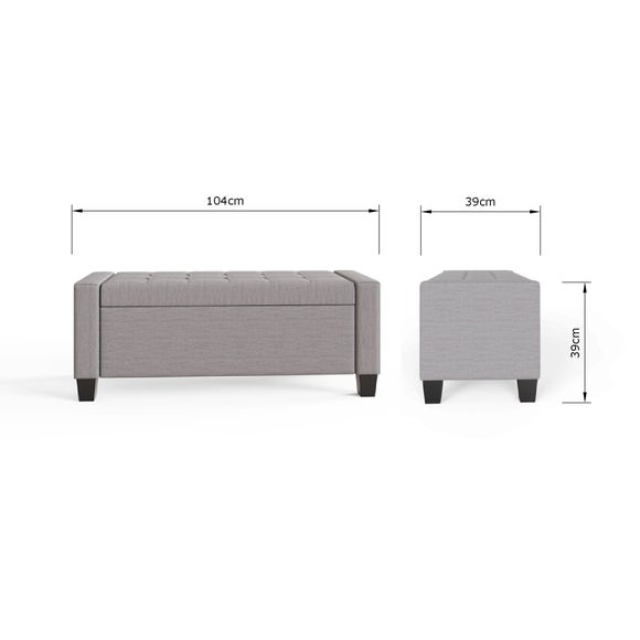 Verona Upholstered Ottoman, Grey