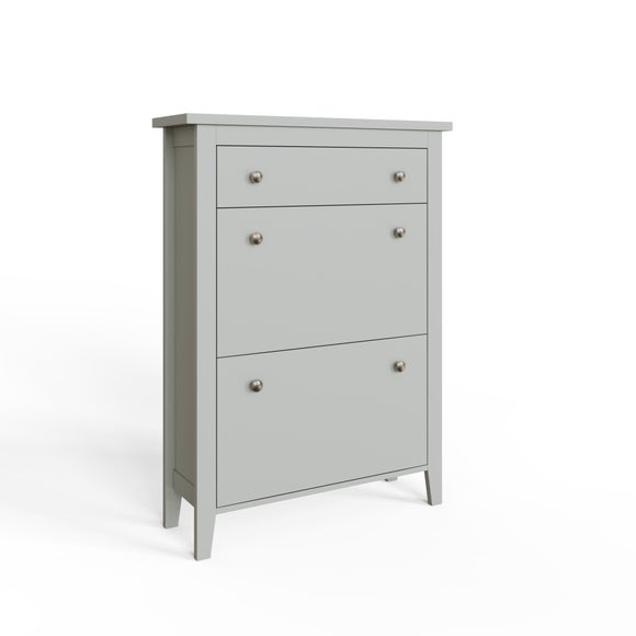 Deluxe Two Tier Shoe Storage Cabinet, Grey