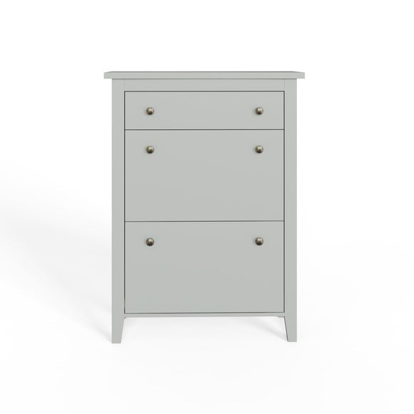 Deluxe Two Tier Shoe Storage Cabinet, Grey