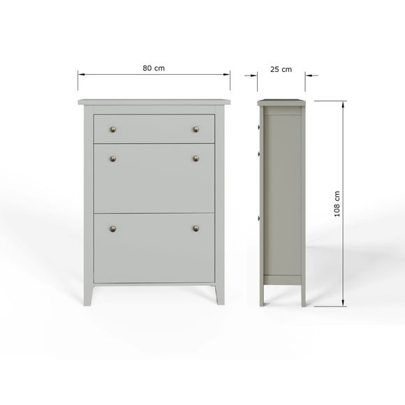 Deluxe Two Tier Shoe Storage Cabinet, Grey