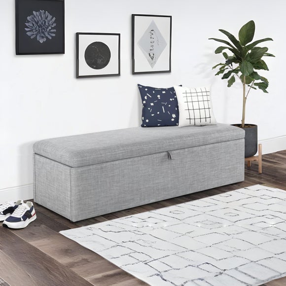 Sorrento Linen Ottoman, product image 1