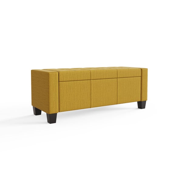 Verona Upholstered Ottoman Bench, Mustard