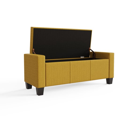 Verona Upholstered Ottoman Bench, Mustard