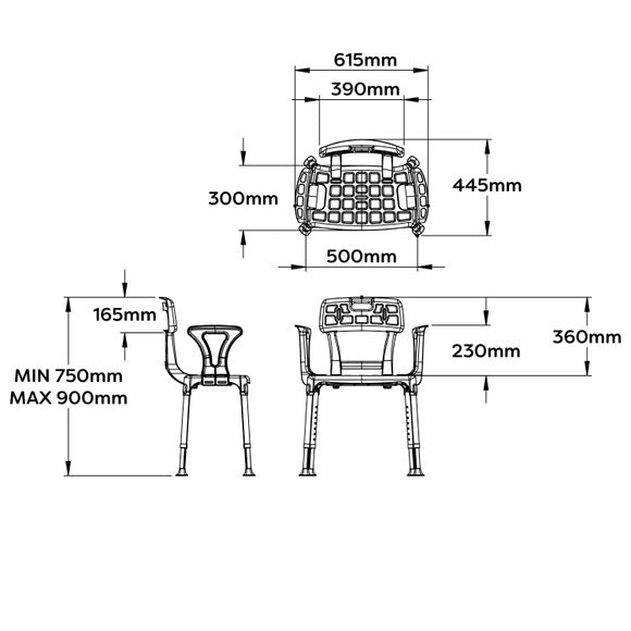 White Inclusive Shower Chair