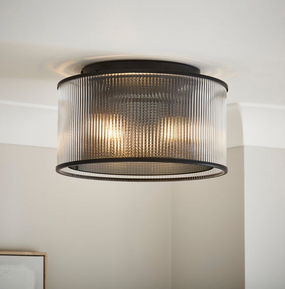 Kruze Glass Flush Ceiling Light, product image 1
