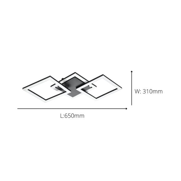 EGLO Paranday-Z Diamonds Large Flush Ceiling Light