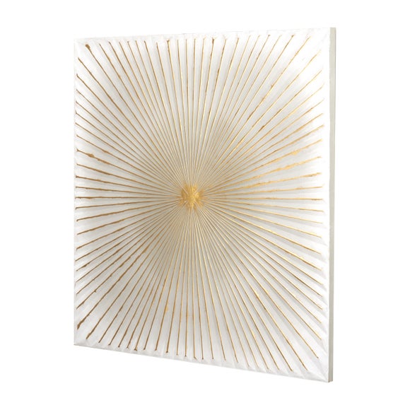 White and Gold Metal Sunburst Wall Art