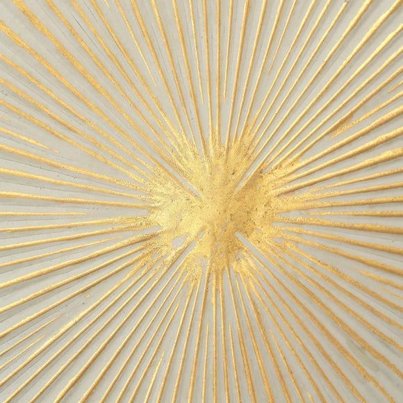White and Gold Metal Sunburst Wall Art