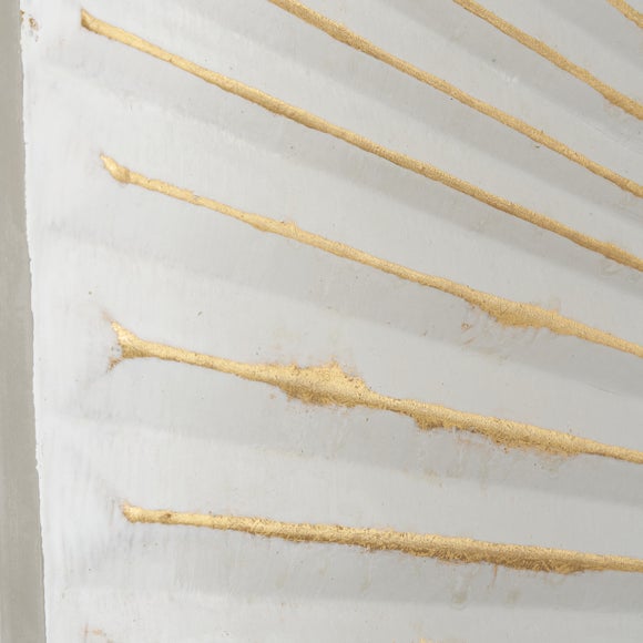White and Gold Metal Sunburst Wall Art