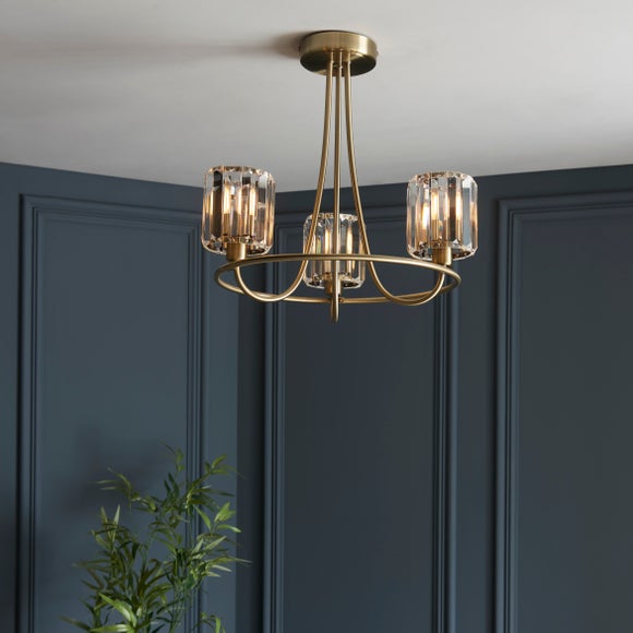 Vogue Laney Traditional 3 Light Semi Flush Ceiling Light