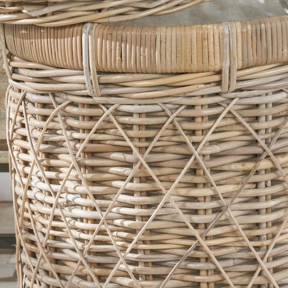 Round Rattan Laundry Basket