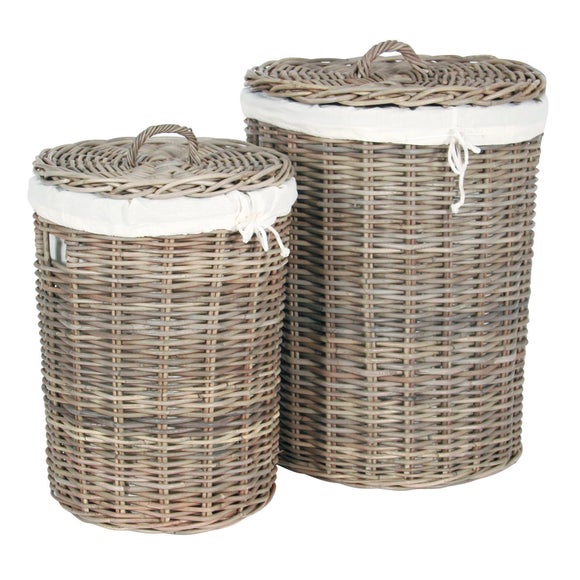 Set of 2 Kubu Round Laundry Baskets