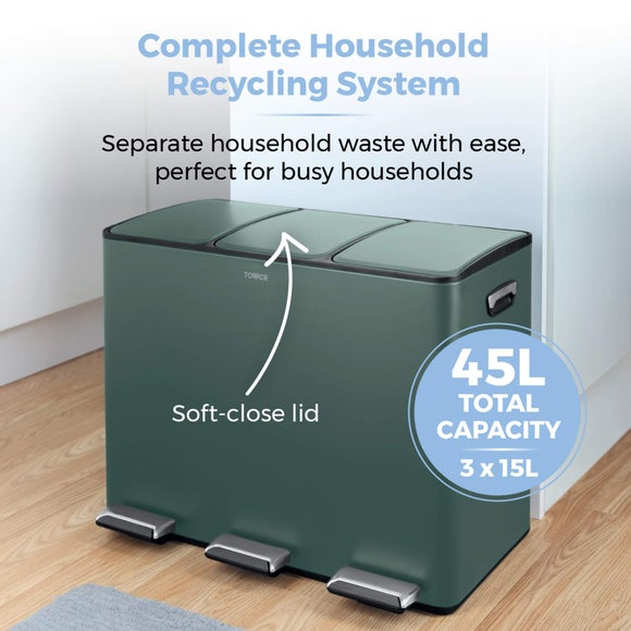 Tower 45L Recycling Pedal Bin, product image 11