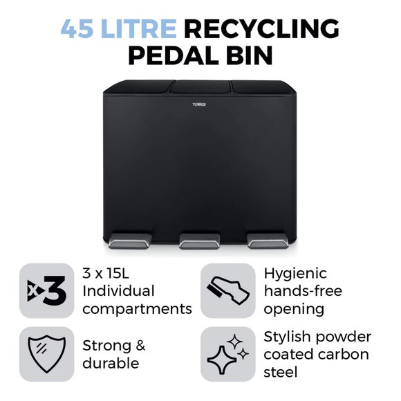 Tower 45L Recycling Pedal Bin, product image 18