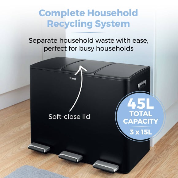 Tower 45L Recycling Pedal Bin, product image 19