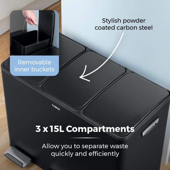 Tower 45L Recycling Pedal Bin, product image 21