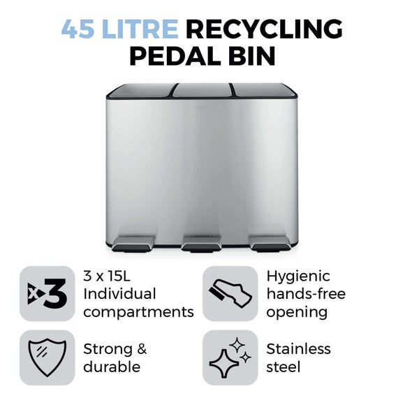 Tower 45L Recycling Pedal Bin, product image 2
