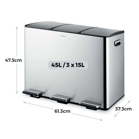 Tower 45L Recycling Pedal Bin, product image 6