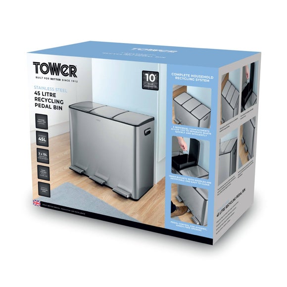 Tower 45L Recycling Pedal Bin, product image 8