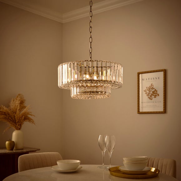 Crus Beaded Diffuser Adjustable Pendant Light