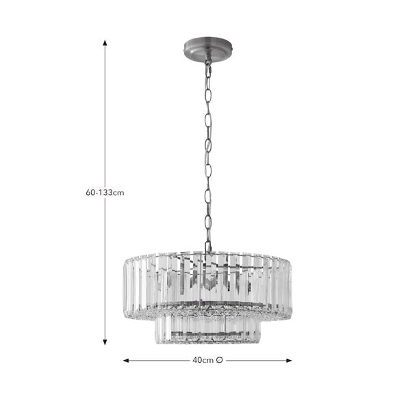 Crus Beaded Diffuser Adjustable Pendant Light