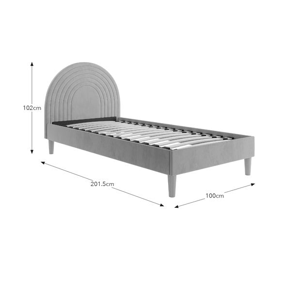 Pennie Rainbow Velvet Bed Frame