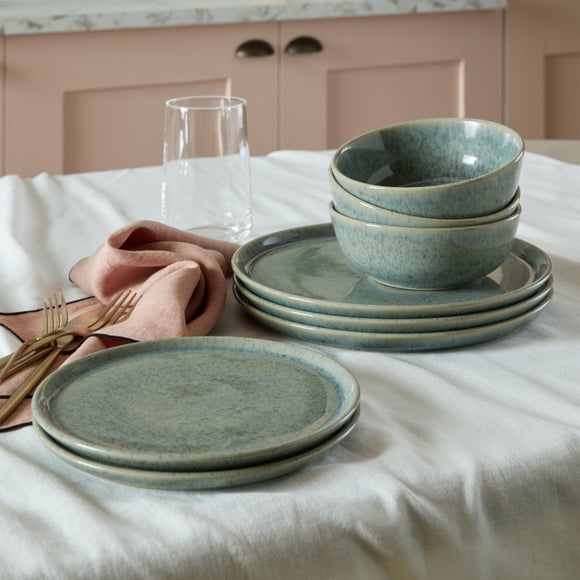 Denby Dapple Dark Green 12 Piece Dinner Set