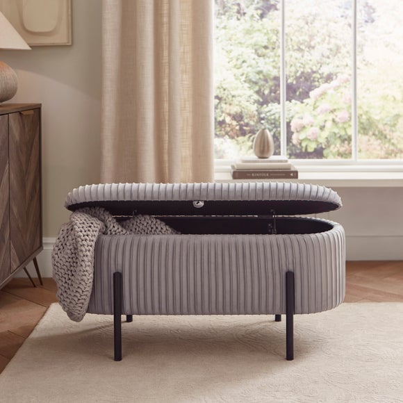 Cairo Velvet Storage Ottoman