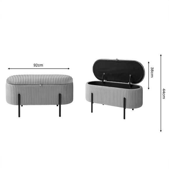 Cairo Velvet Storage Ottoman