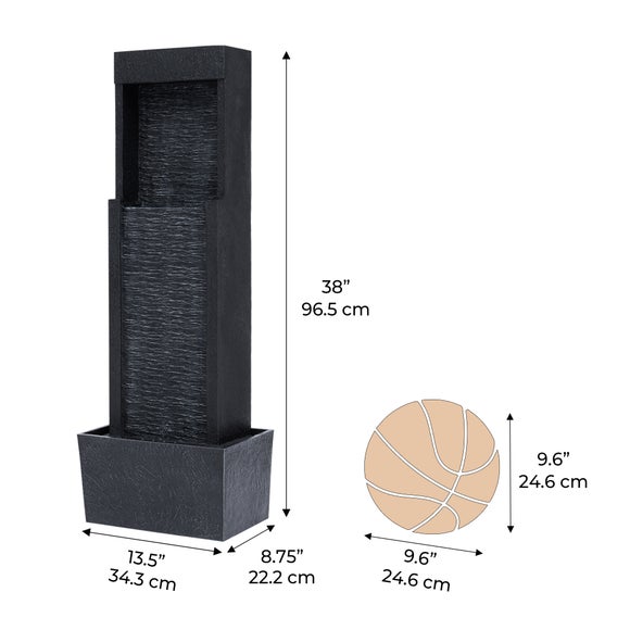 Teamson Height Textured Waterfall Water Feature