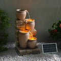 Teamson 4 Tier Cascading Bowl Stacked Stone Water Feature