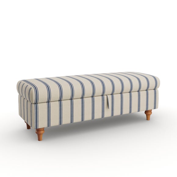Long Folkstone Stripe Storage Footstool
