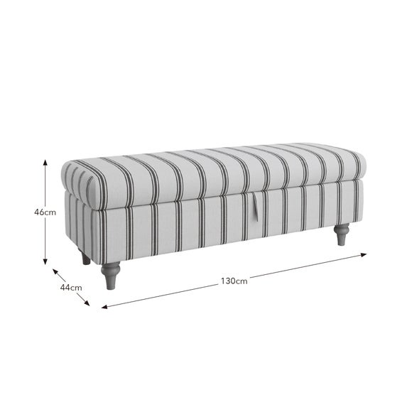Long Folkstone Stripe Storage Footstool