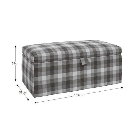 Box Chest Bright Check Storage Footstool