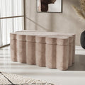 Wavie Luxe Chenille Storage Ottoman