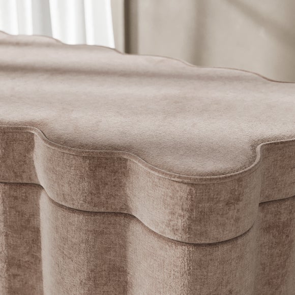 Wavie Luxe Chenille Storage Ottoman