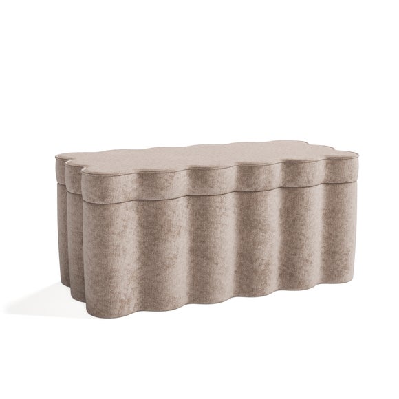 Wavie Luxe Chenille Storage Ottoman
