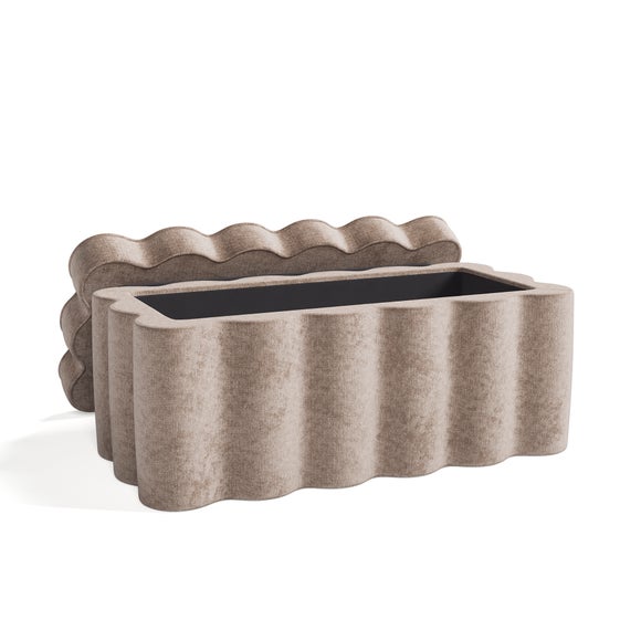 Wavie Luxe Chenille Storage Ottoman