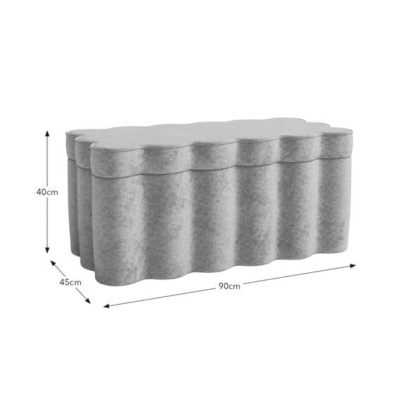 Wavie Luxe Chenille Storage Ottoman