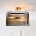 Veneto Ribbed 3 Light Semi Flush Ceiling Light, product image 1
