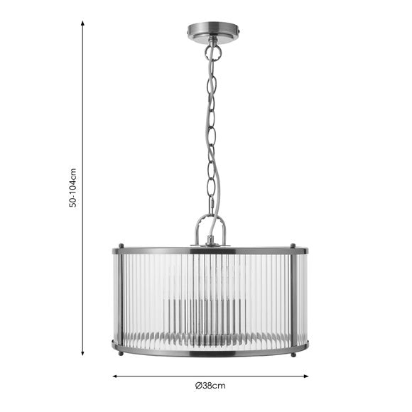 Alyn Ribbed 3 Light Adjustable Pendant Light