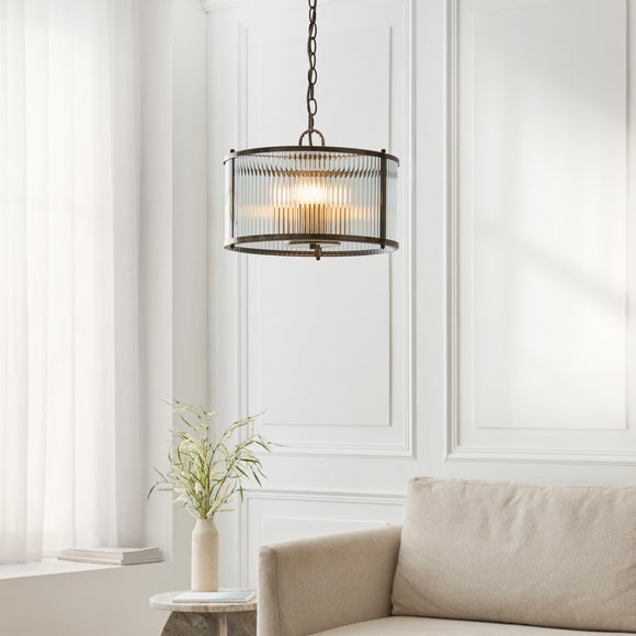 Alyn Ribbed 3 Light Adjustable Pendant Light