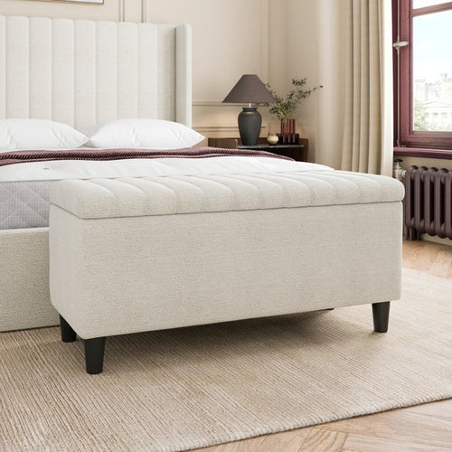Alara Chenille End of Bed Storage Ottoman