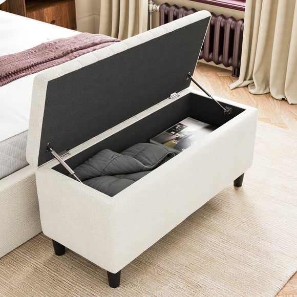Alara Chenille End of Bed Storage Ottoman
