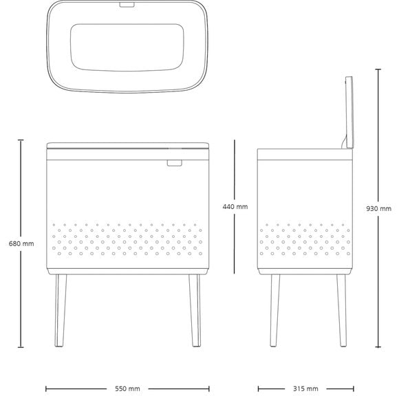Brabantia Bo 60L Laundry Bin, product image 13